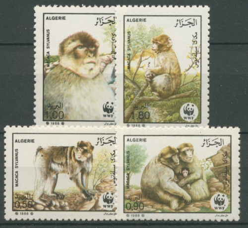 Algerien 1988 WWF Naturschutz Magot 972/75 postfrisch