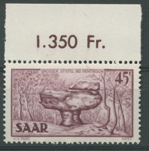 Saarland 1949 Freimarke 286 Oberrand postfrisch