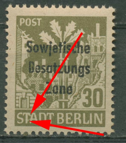SBZ Allgemeine Ausgabe 1948 Freim. Plattenfehler 206 Aa waz f 43 B postfrisch