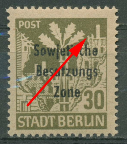 SBZ Allgemeine Ausgabe 1948 Freim. Plattenfehler 206 Aa waz f 44 postfrisch