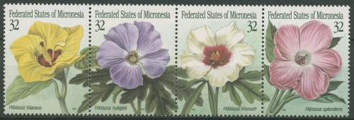 Mikronesien 1995 Hibiskusblüten 422/25 ZD postfrisch (C74203)