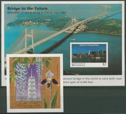 Mikronesien 1997 Rückgabe Hongkongs an China Block 21/22 postfrisch (C74219)