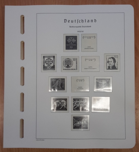 LEUCHTTURM Vordrucke Bund 1960/74 SF gebraucht, nur für Klemmbinder (Z1149)