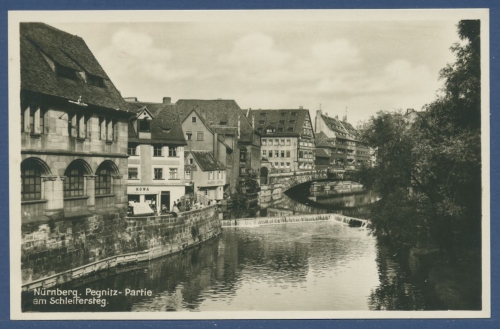 Nürnberg Pegnitz Partie am Schleifersteg, ungebraucht (AK1453)