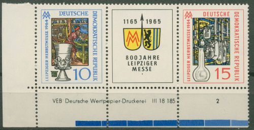 DDR 1963 Leipziger Messe Druckvermerk 1052/53 ZD W Zd 141 DV 2 Ecke postfrisch