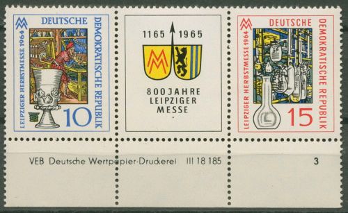 DDR 1963 Leipziger Messe Druckvermerk 1052/53 ZD W Zd 141 DV 3 postfrisch