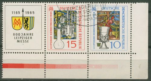 DDR 1963 Leipziger Messe Zusammendruck 1052/53: W Zd 142 Ecke 4 mit SST