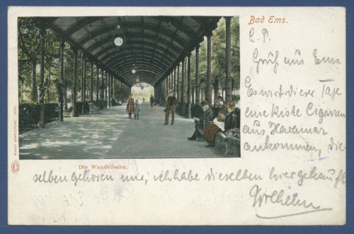Bad Ems Die Wandelbahn, gelaufen 1902 nach Schweden (AK1407)