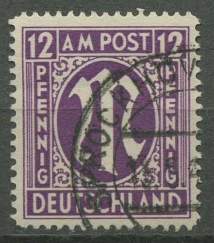 Bizone 1945 AM-POST Englischer Druck 15 b F y gestempelt