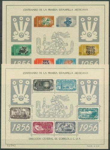 Mexiko 1965 100 Jahre Briefmarken Block 1/2 postfrisch, siehe Hinweis (SG42371)