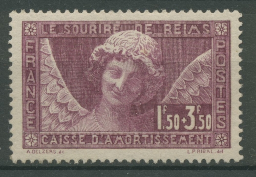 Frankreich 1930 Staatsschuldentilgungskasse Das Lächeln von Reims 248 mit Falz