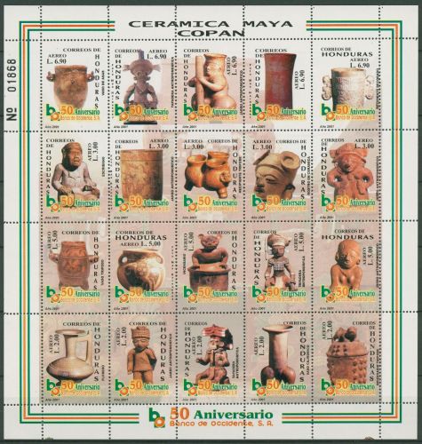 Honduras 2001 Maya-Keramiken aus Copán 1613/32 ZD-Bogen postfrisch (SG42372)