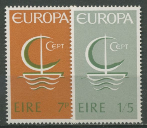 Irland 1966 Europa CEPT Stilisiertes Boot 188/89 postfrisch