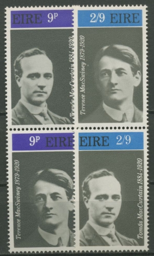 Irland 1970 Freiheitskämpfer MacCurtain u. MacSwiney 244/47 ZD senkr. postfrisch