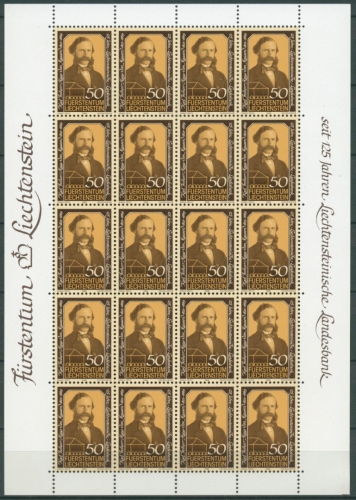 Liechtenstein 1986 125 Jahre Liecht. Landesbank 902 Bogen postfrisch (C16226)