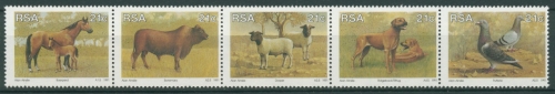 Südafrika 1991 Tierzucht Haustiere Hund Rind Taube 813/17 ZD postfrisch (C25179)