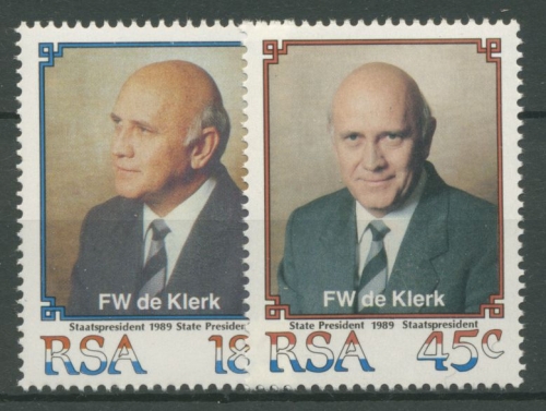 Südafrika 1989 Staatspräsident F. W. de Klerk 783/84 postfrisch