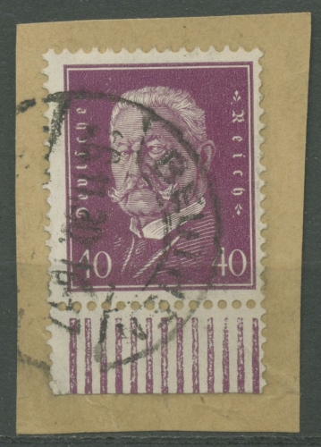 Deutsches Reich 1928 Hindenburg Unterrand Walze 418 W UR gestempelt