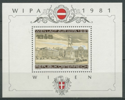 Österreich 1981 Briefmarken-Ausstellung WIPA 1981 Block 5 postfrisch (C16456)