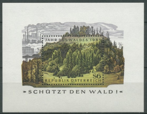 Österreich 1985 Jahr des Waldes Block 7 postfrisch (C16460)