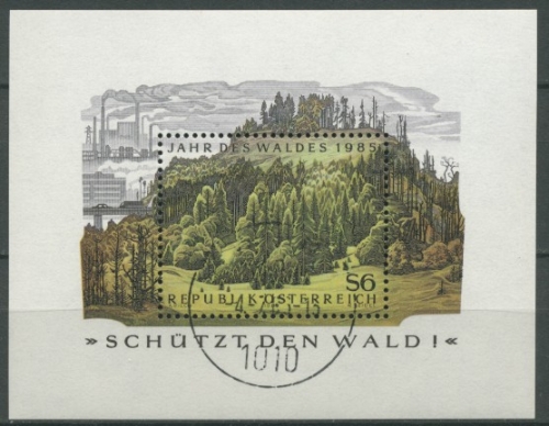 Österreich 1985 Jahr des Waldes Block 7 gestempelt (C16461)