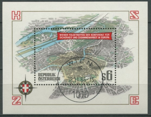 Österreich 1986 KSZE-Konferenz Wien Block 8 gestempelt (C16463)