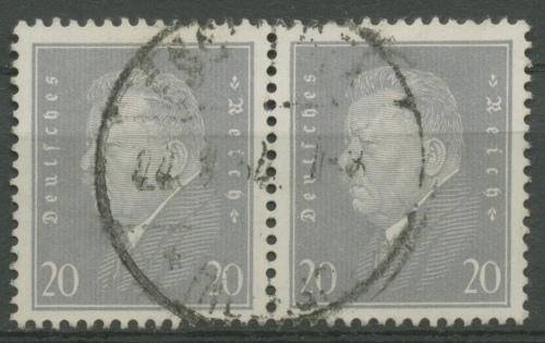 Deutsches Reich 1930 Reichspräsident Ebert 436 waagerechtes Paar gestempelt