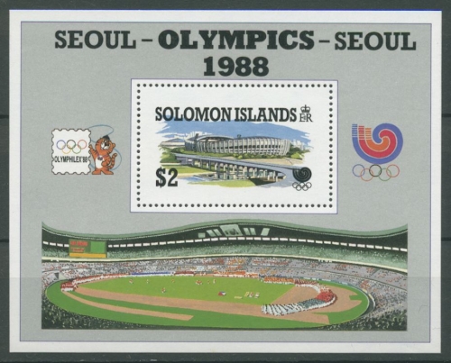 Salomoninseln 1988 Olympische Spiele Seoul Stadion Block 26 postfrisch (C25350)