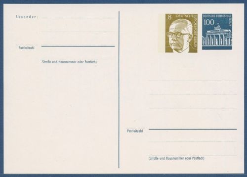 Berlin 1966 Brandenburger Tor Heinemann PP 44/1 ungebraucht (X41634)