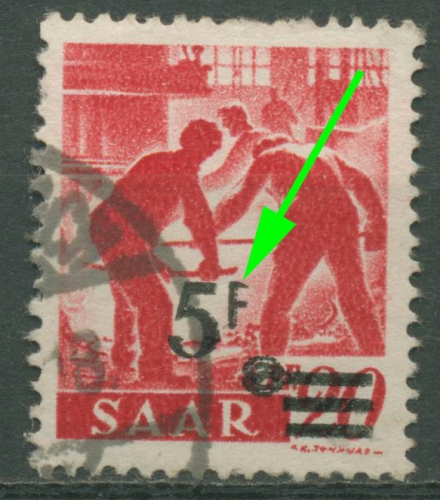 Saarland 1947 Berufe u. Ansichten mit Aufdruckfehler 232 Z II AF III gestempelt