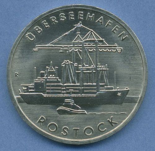 DDR 5 Mark 1988 Hafen Rostock, J 1619 vz/st (m4843)