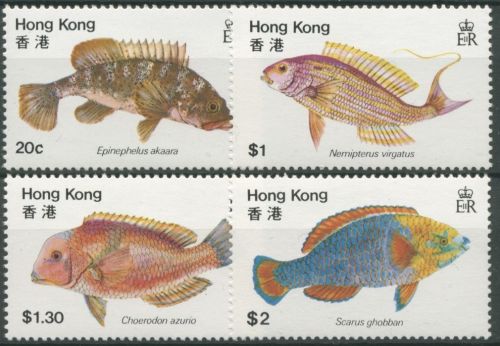 Hongkong 1981 Fische 368/71 postfrisch