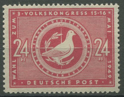 SBZ Allgemeine Ausgabe 1948 Wahlen zum 3. Volkskongreß 232 postfrisch geprüft