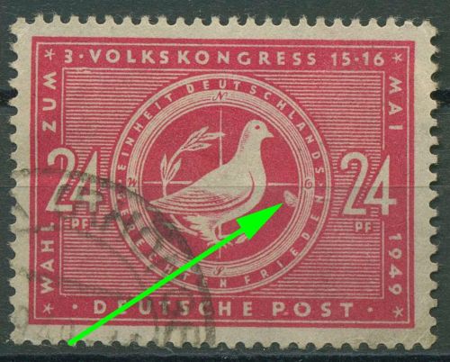 SBZ Allg. Ausgabe 1948 Volkskongreß mit Plattenfehler 232 PF ? gestempelt