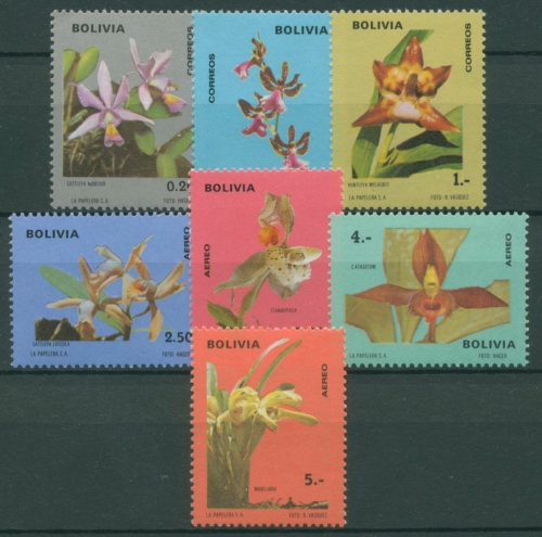Bolivien 1974 Pflanzen Blumen Orchideen 858/64 postfrisch