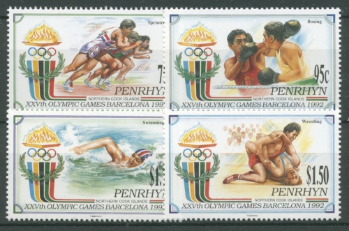 Penrhyn 1992 Olympische Sommerspiele Barcelona Boxen Ringen 527/30 postfrisch