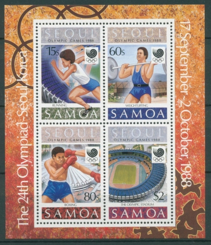 Samoa 1988 Olympische Spiele Seoul Boxen Laufen Block 44 postfrisch (C25509)