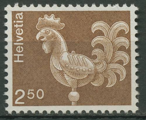 Schweiz 1975 Freimarke Turmhahn auf normalem Papier 1057 x postfrisch