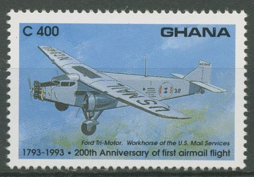 Ghana 1993 Luftfahrt Postflugzeug Ford Tri-Motor 1824 postfrisch