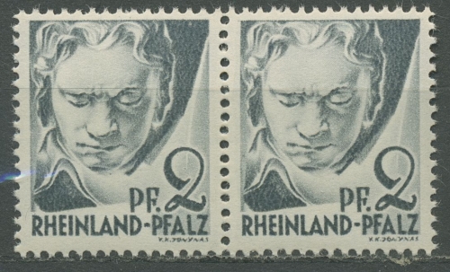 Französische Zone: Rheinland-Pfalz 1947 Typenpaar 1 yv II+I postfrisch