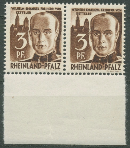 Französische Zone: Rheinland-Pfalz 1947 Typenpaar 2 yv II+I Unterrand postfrisch