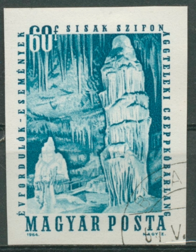 Ungarn 1964 Tropfsteinhöhle Aggtelek 2025 B gestempelt geschnitten