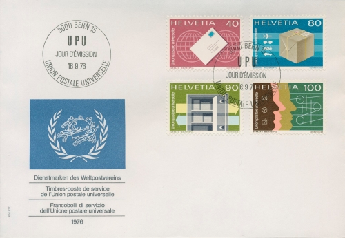Weltpostverein (UPU) 1976 Bereiche d. Weltpostvereins 10/13 FDC (X16620)