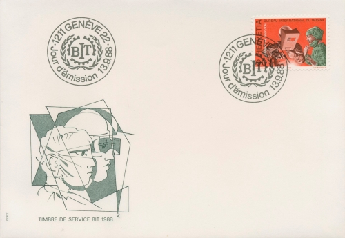 Int. Arbeitsorganisation (BIT/ILO) 1988 Mensch und Arbeit 109 FDC (X16609)