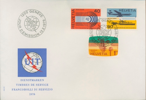 Int. Fernmeldeunion (UIT/ITU) 1976 Bereiche der ITU 11/13 FDC (X16602)