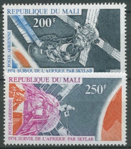 Mali 1974 Skylab auf der Umlaufbahn über Afrika 440/41 postfrisch