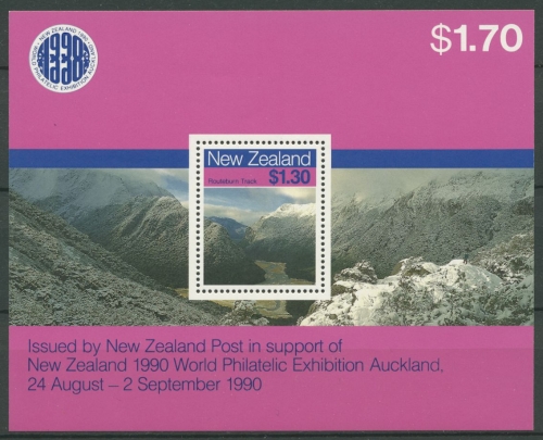 Neuseeland 1988 Wanderwege Berge Felsen Block 15 postfrisch (C25625)