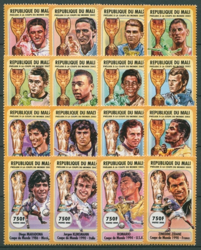 Mali 2000 Fußball-WM Japan Südkorea Spieler Pokale 2494/09 postfrisch
