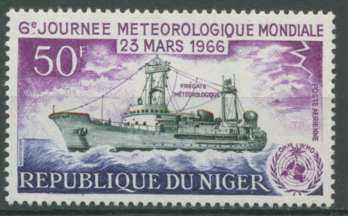 Niger 1966 Welttag der Meteorologie Vermessungsschiff 117 postfrisch