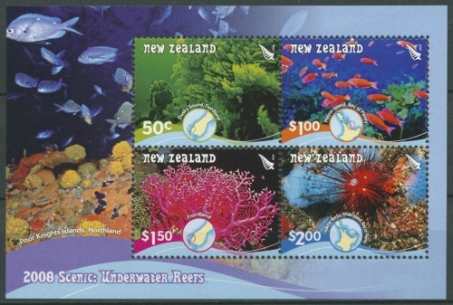 Neuseeland 2008 Korallenriffe Fische Seeigel Block 219 postfrisch (C25771)